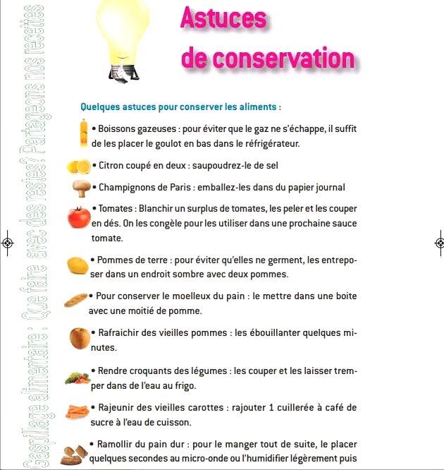 Astuces de conservation